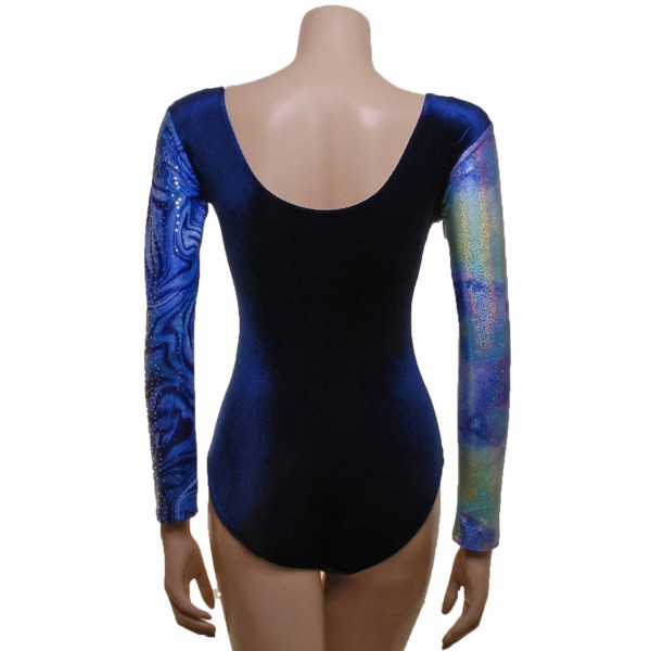 Sophia Navy Long Sleeve Gymnastic Leotard (036b)