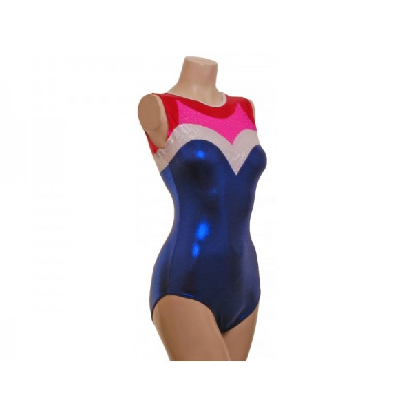 Apollo Navy Sleeveless Gymnastic Leotard (063a)