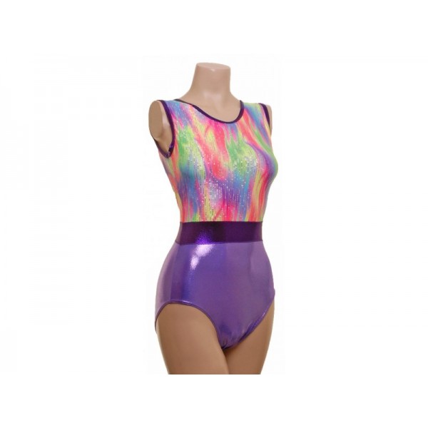 Moscow Multi and Lilac Gymnastic Leotard (055b)