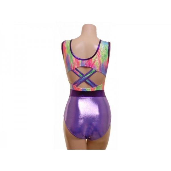 Moscow Multi and Lilac Gymnastic Leotard (055b)