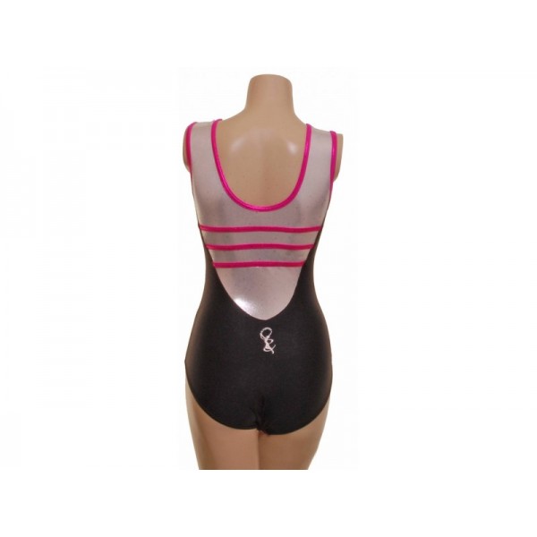 Atlantic  Cerise/Black Sleeveless Gymnastic Leotard (064b)