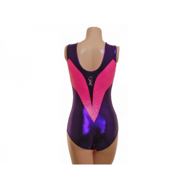 Cascade Purple and Pink Sleeveless Gymnastic Leotard (056a)