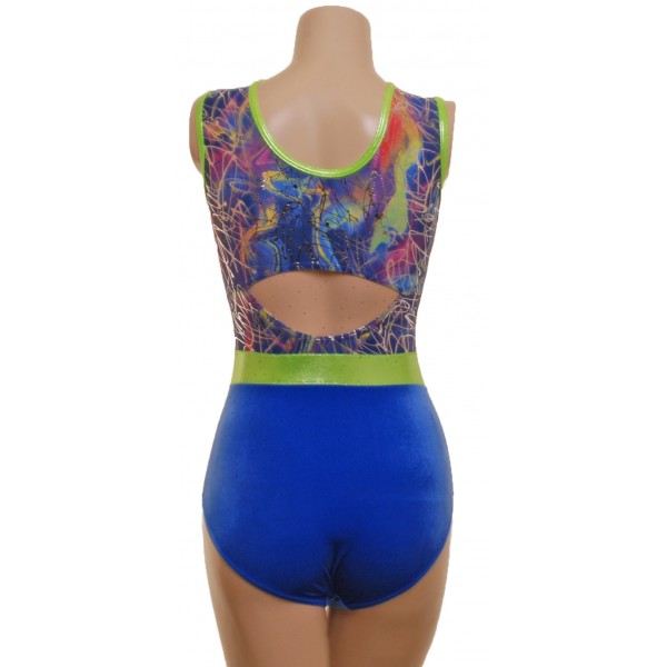 Mimi Blue Sleeveless Gymnastic Leotard (050b)