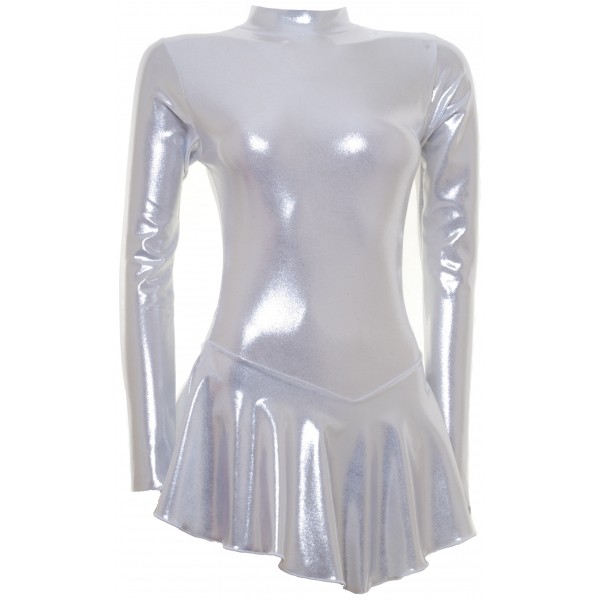 Silver Shine Long Sleeves Skating Dress (S107b)