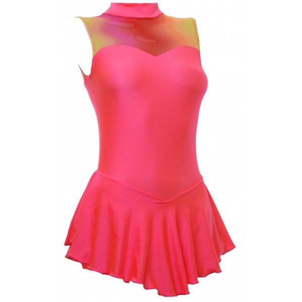 Coral Sleeveless Skating Dress (S092e)