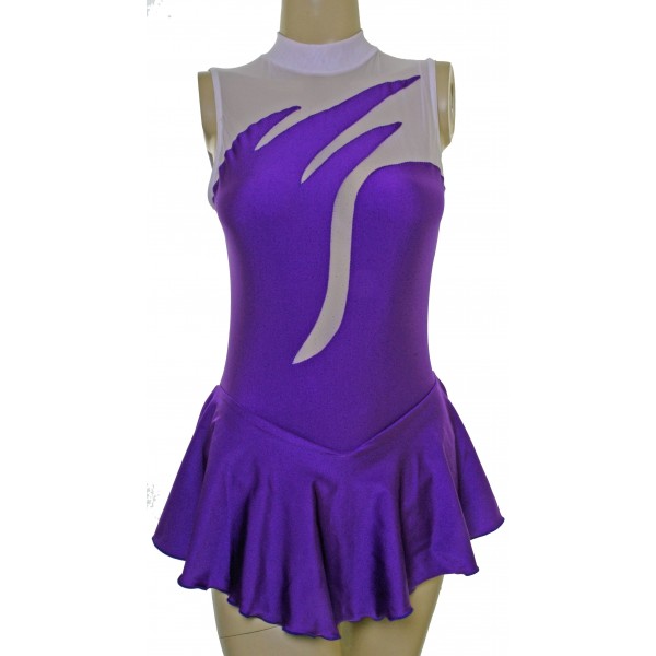 Vesuvius Purple Lycra/Bodystocking  Sleeveless Skating Dress (S097i)